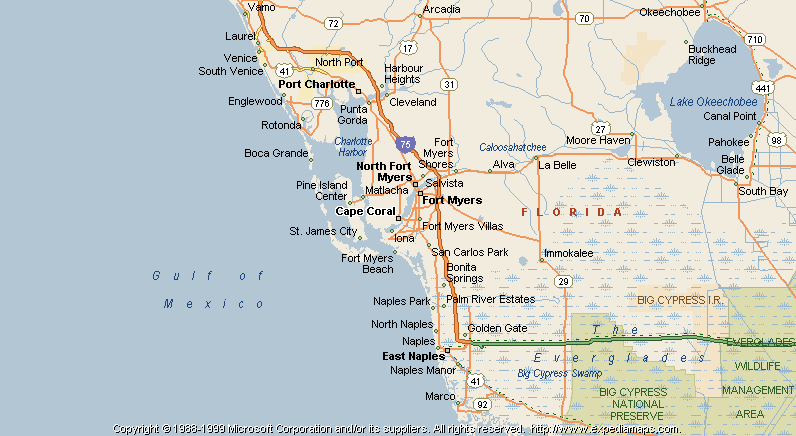 Florida Map Showing Cape Coral Map 9633